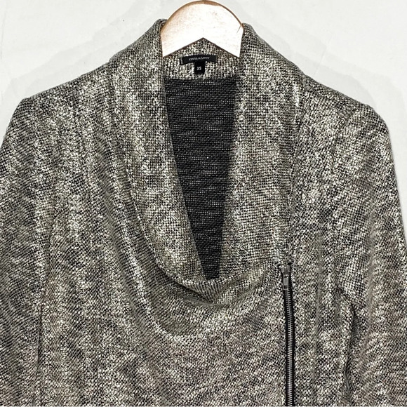 STELLA & DOT Women’s Rebel Gold Shimmer Knit Moto Jacket Zip Front Size XS - Picture 5 of 8